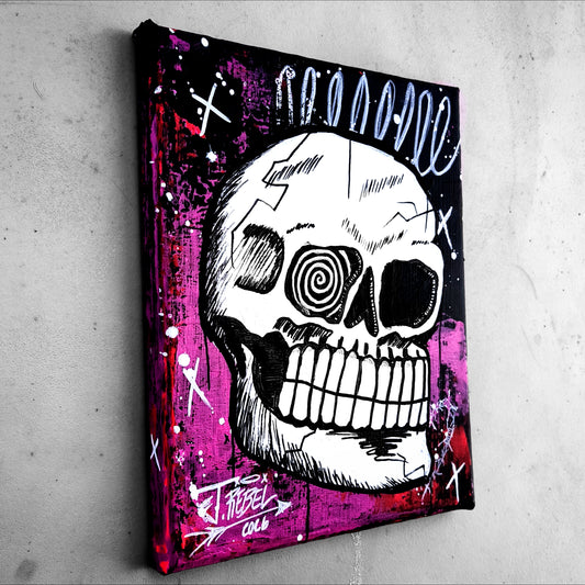 "Bonehead #10" | Punk/Grunge Canvas Painting