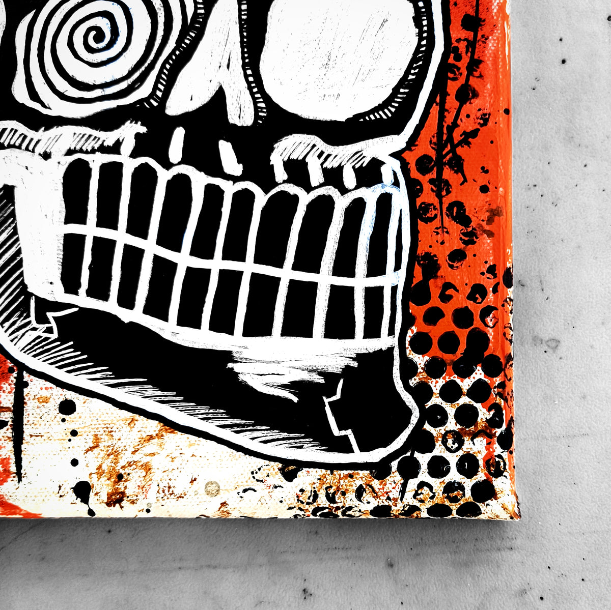 "Bonehead #12" | Punk Canvas Painting