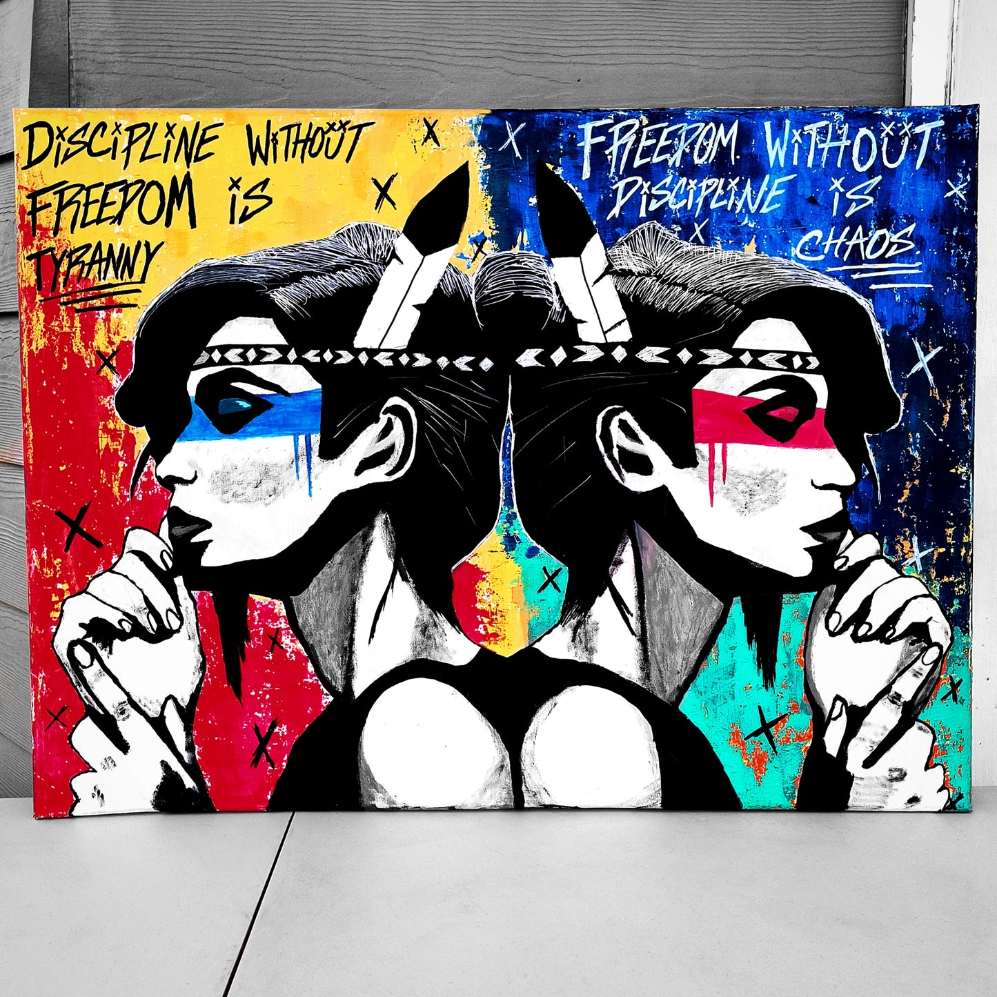 "Balance (Indigenous Rebel Woman II)" Urban Art Canvas