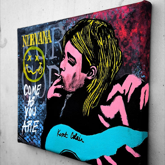 "Kurt Cobain #2 (Small Art)" | Street Art Style Canvas Painting
