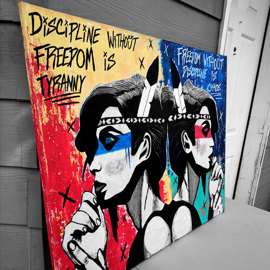 "Balance (Indigenous Rebel Woman II)" Urban Art Canvas