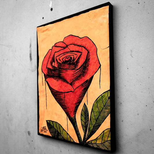 "Red Rose (Vintage Art)" | Drawing