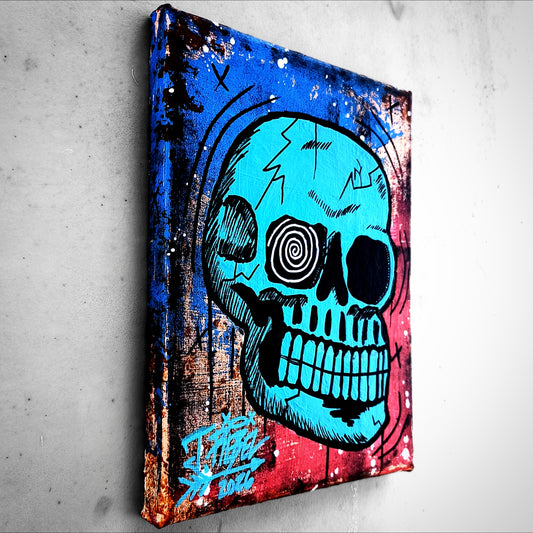 "Bonehead #9" | Grunge/Punk Style Canvas Painting