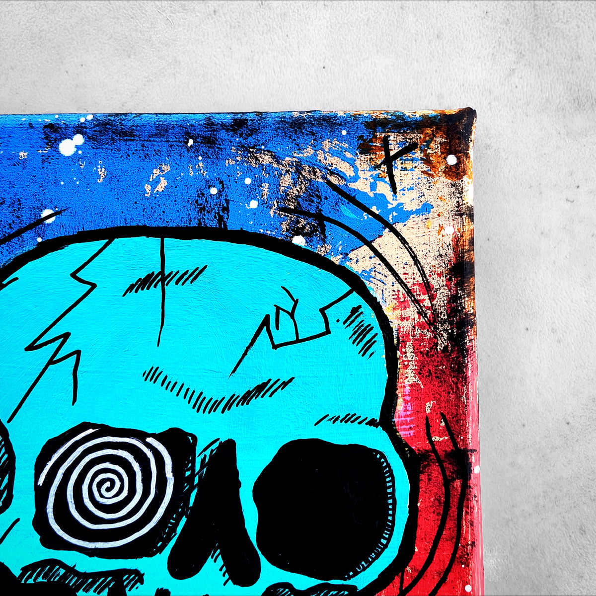 "Bonehead #9" | Grunge/Punk Style Canvas Painting