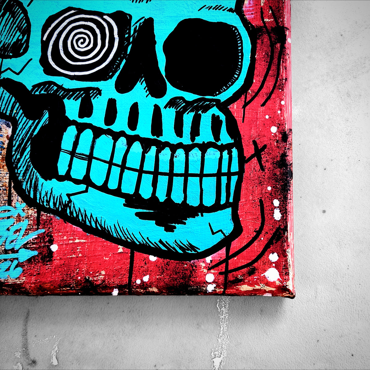 "Bonehead #9" | Grunge/Punk Style Canvas Painting