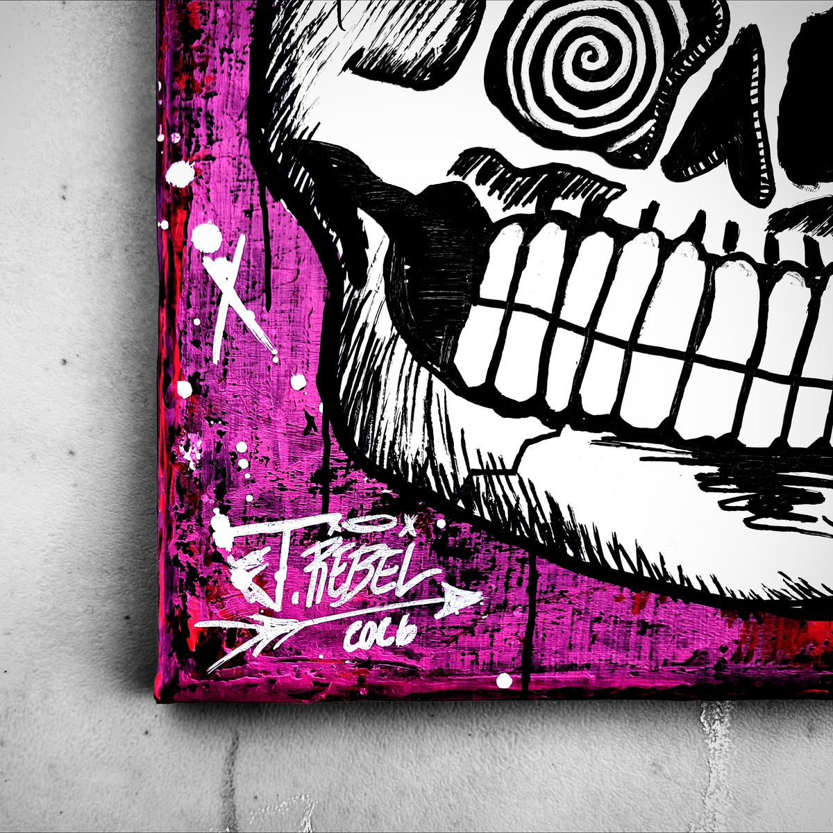 "Bonehead #10" | Punk/Grunge Canvas Painting