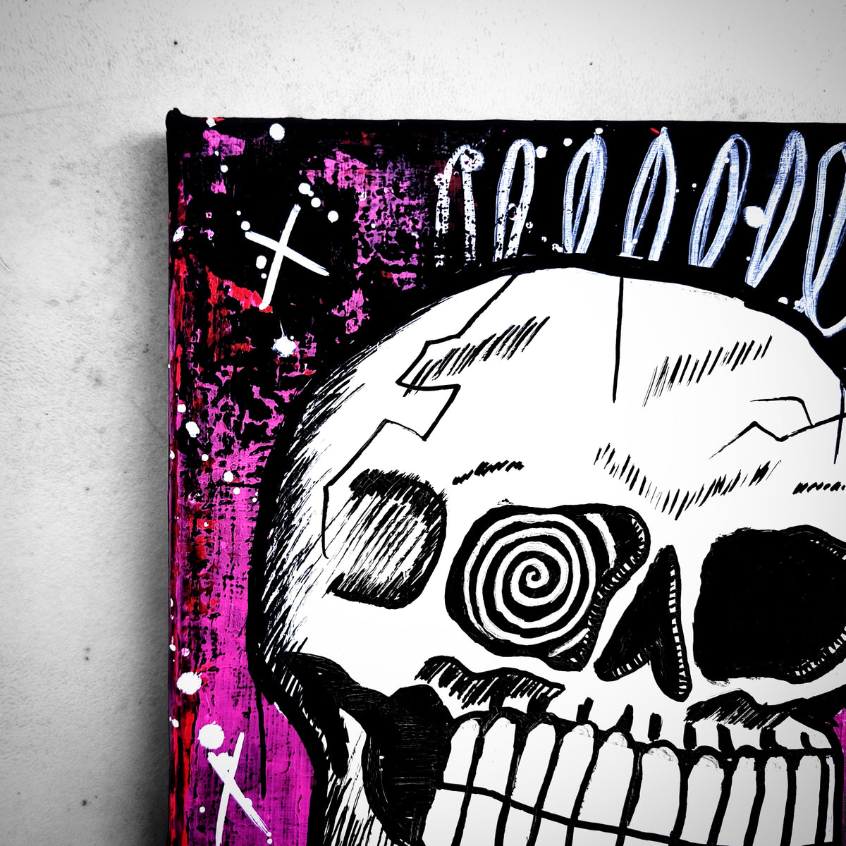 "Bonehead #10" | Punk/Grunge Canvas Painting