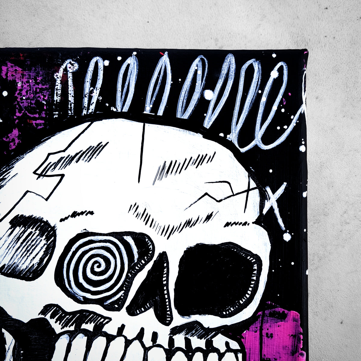 "Bonehead #10" | Punk/Grunge Canvas Painting