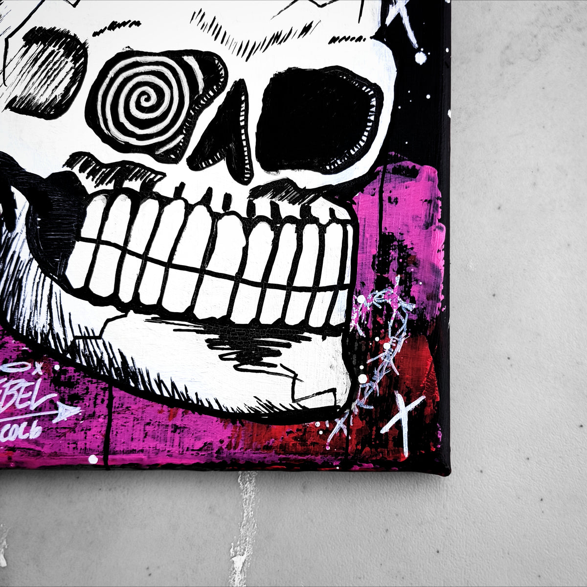 "Bonehead #10" | Punk/Grunge Canvas Painting