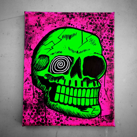 "Bonehead #11" | Punk Canvas Painting