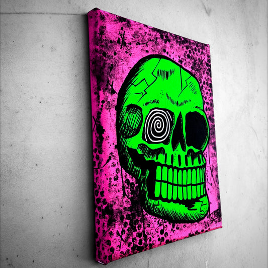 "Bonehead #11" | Punk Canvas Painting