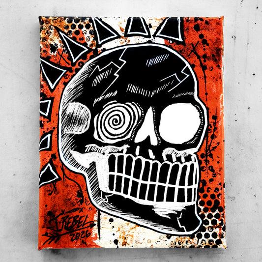 "Bonehead #12" | Punk Canvas Painting
