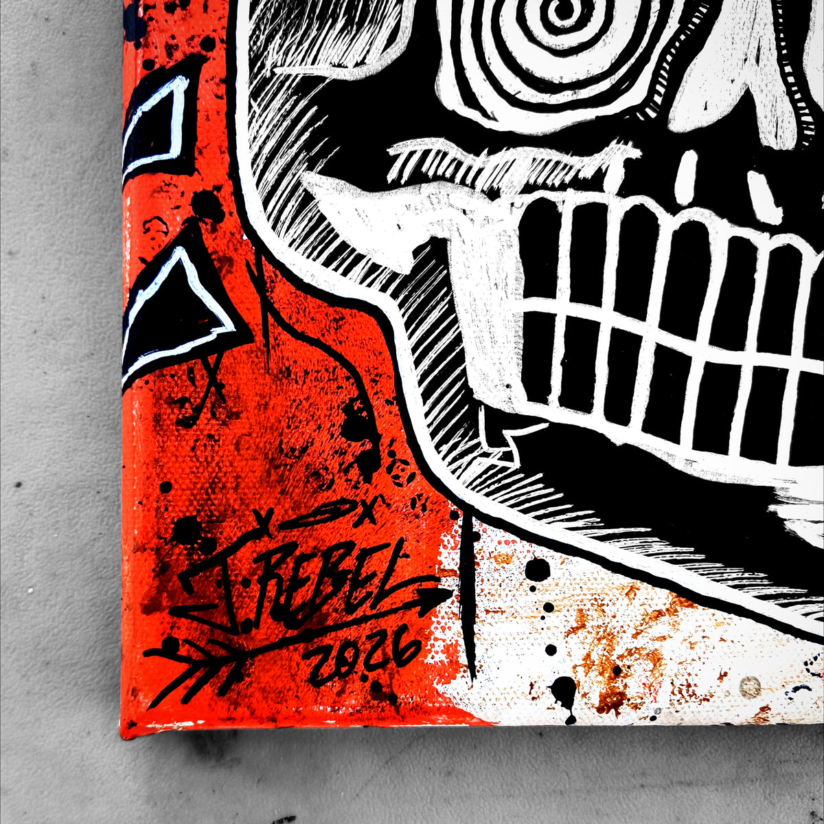 "Bonehead #12" | Punk Canvas Painting