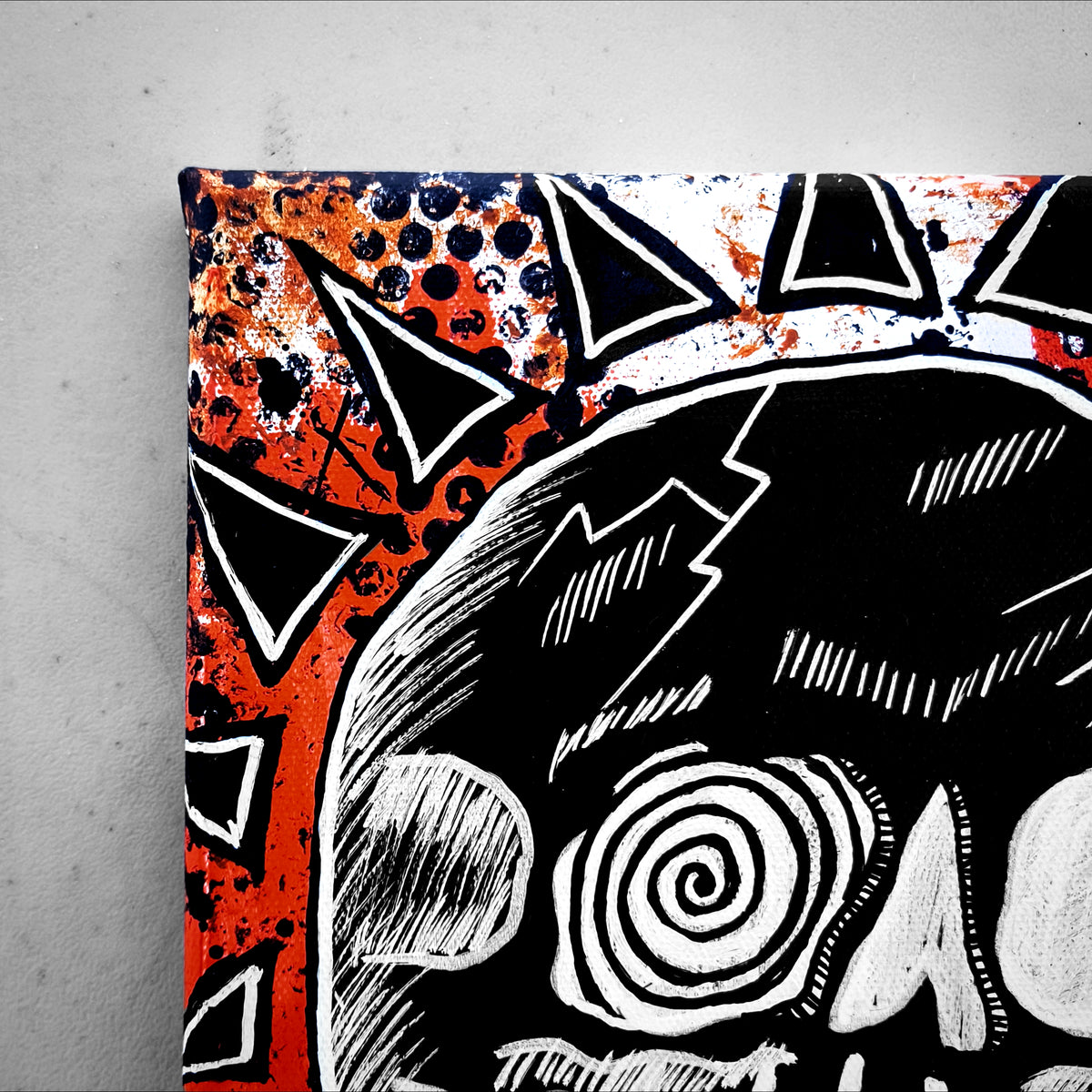"Bonehead #12" | Punk Canvas Painting