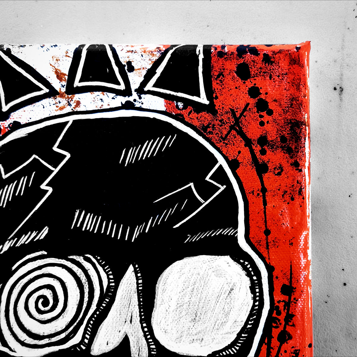 "Bonehead #12" | Punk Canvas Painting