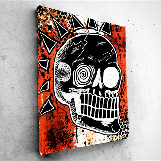 "Bonehead #12" | Punk Canvas Painting