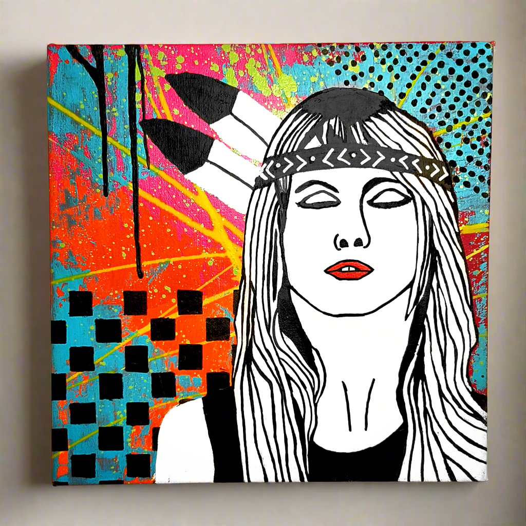 "Native Hayley" Pop Art Canvas Painting