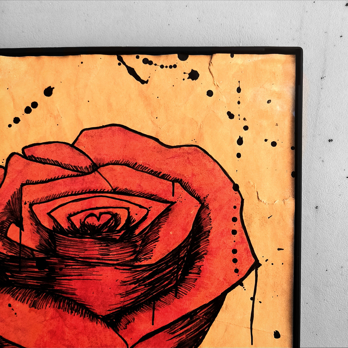 "Red Rose (Vintage Art)" | Drawing