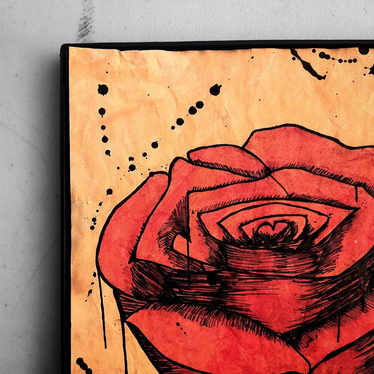 "Red Rose (Vintage Art)" | Drawing
