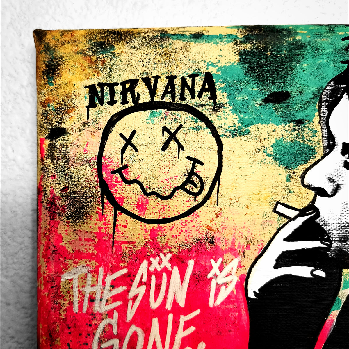 "Kurt Cobain (Small Art)" | Street Art Style Canvas Painting