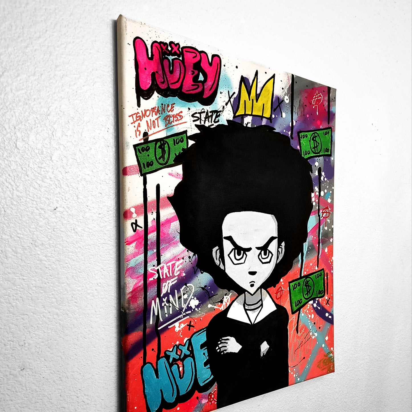 "Huey Freeman (The Boondocks)" Urban Art Canvas Painting