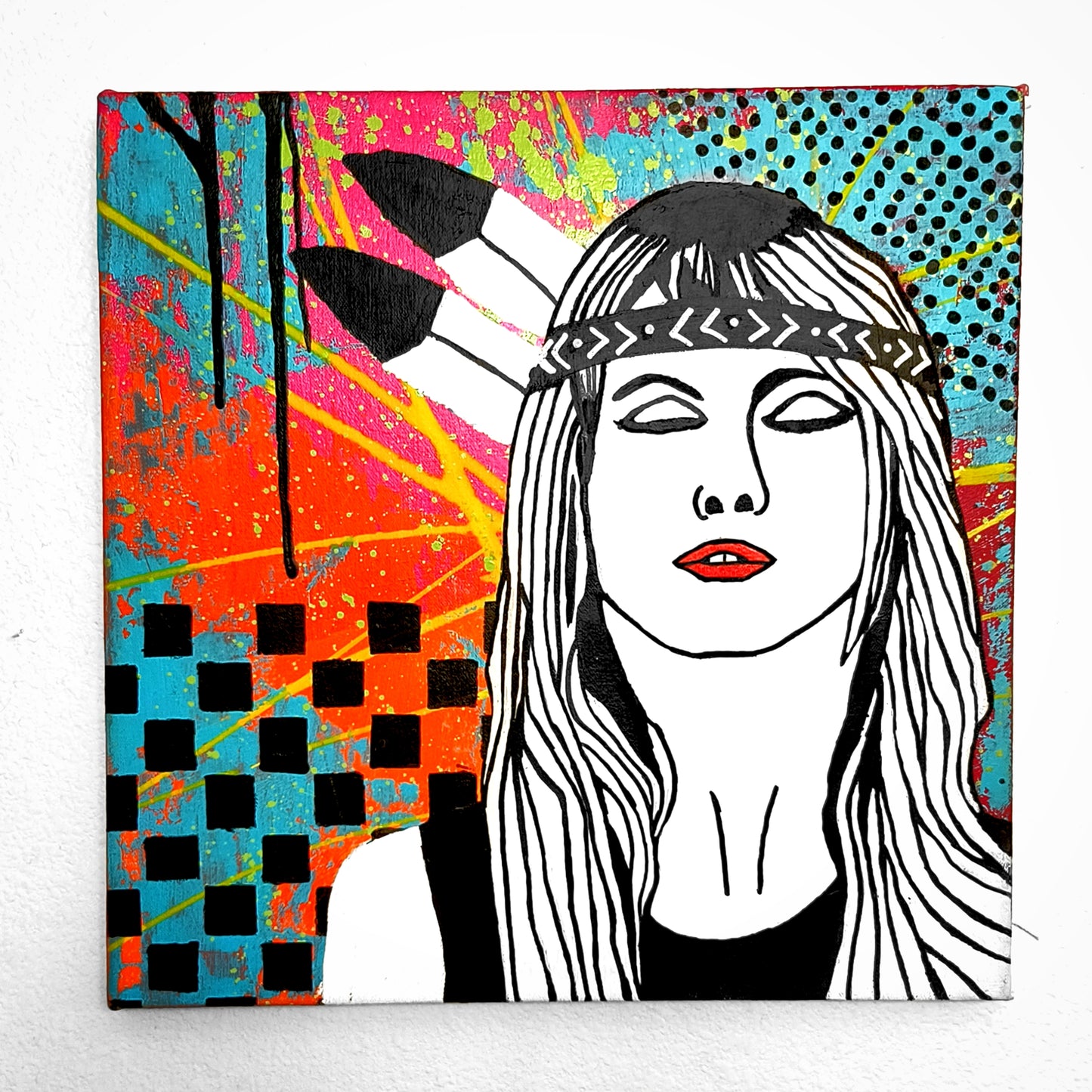 "Native Hayley" Pop Art Canvas Painting