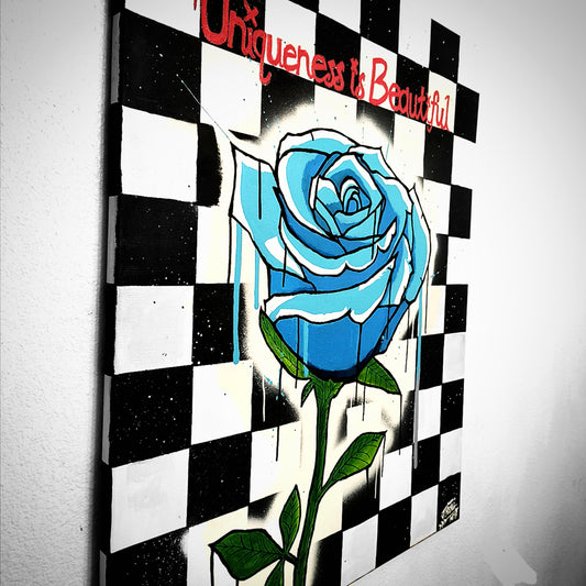 "Blue Røse (Uniqueness is Beautiful)" Canvas Painting