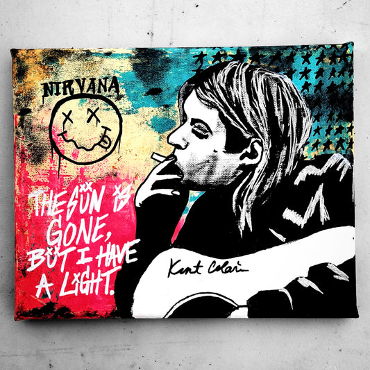 "Kurt Cobain (Small Art)" | Street Art Style Canvas Painting