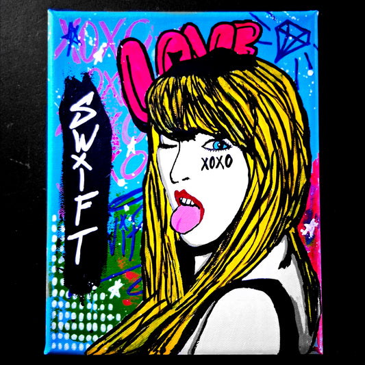 "Taylor Swift (Graffiti Pop Art)" Small Canvas Portrait