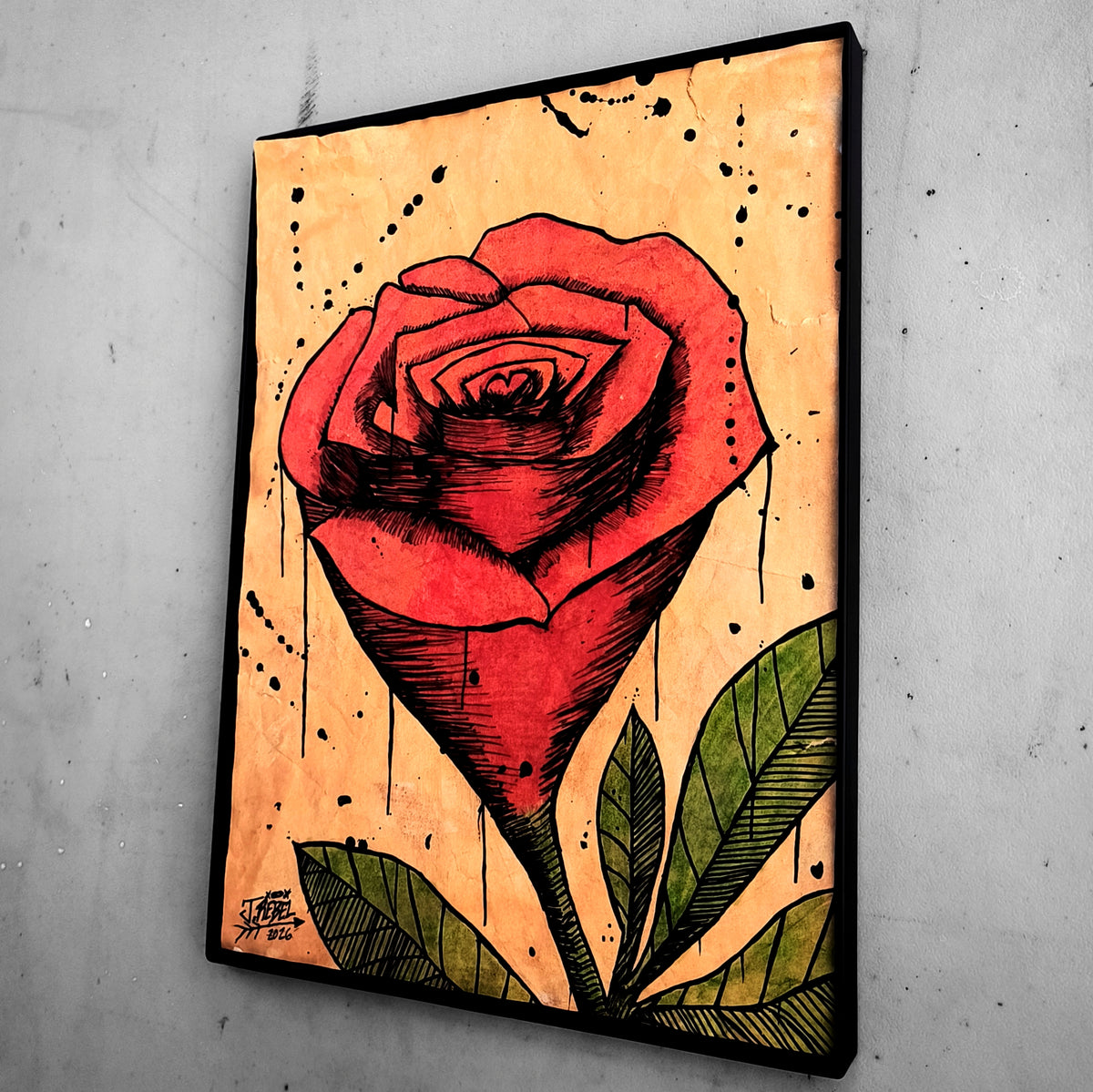"Red Rose (Vintage Art)" | Drawing