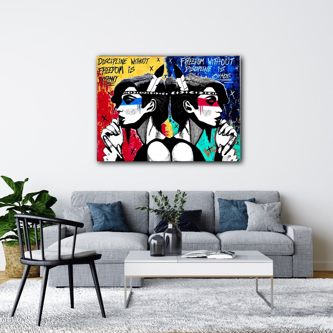 "Balance (Indigenous Rebel Woman II)" Urban Art Canvas