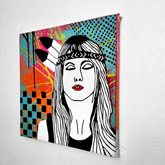 "Native Hayley" Pop Art Canvas Painting