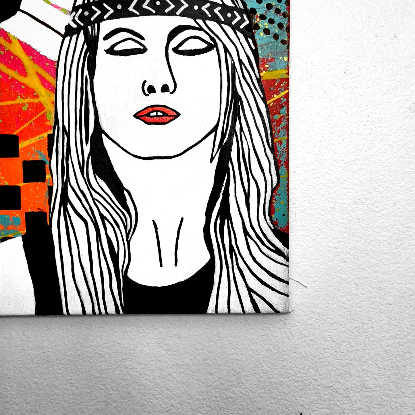 "Native Hayley" Pop Art Canvas Painting