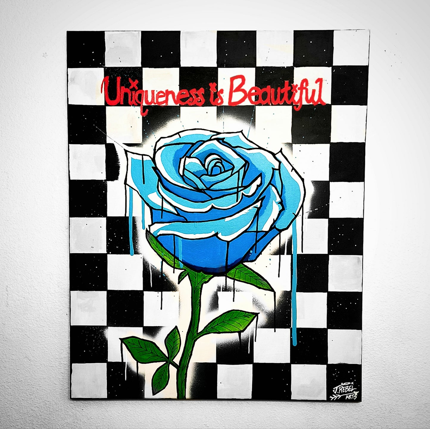 "Blue Røse (Uniqueness is Beautiful)" Canvas Painting