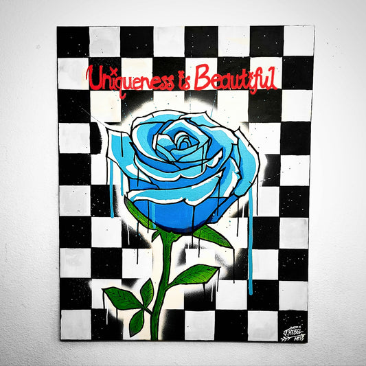 "Blue Røse (Uniqueness is Beautiful)" Canvas Painting