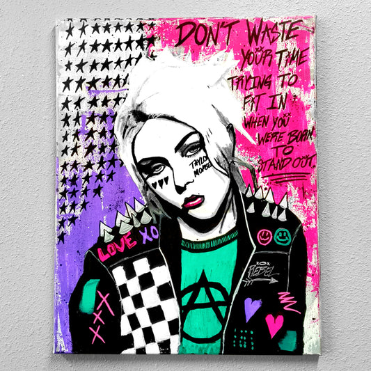 "Taylor Momsen (Punk Art)" Original Canvas Painting