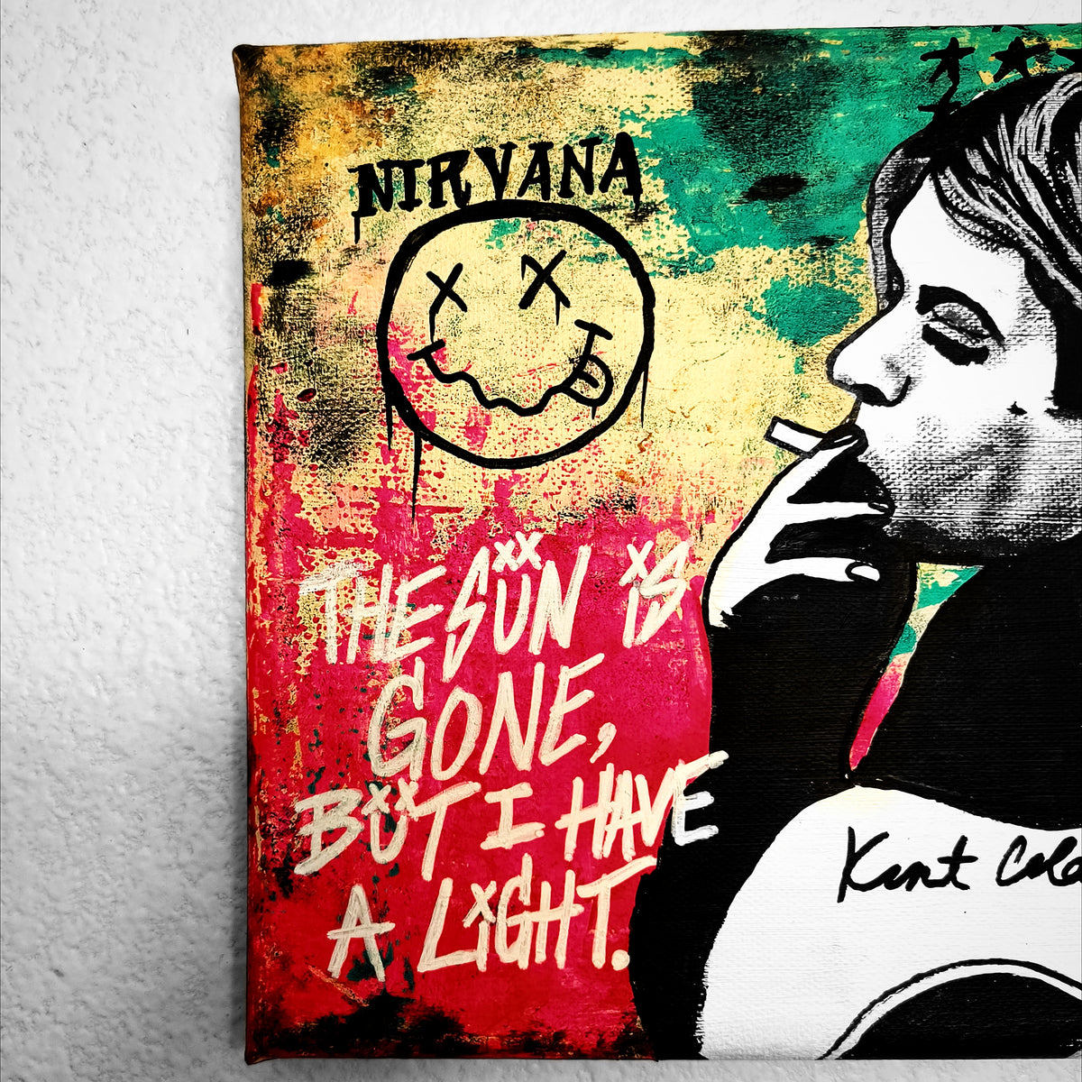 "Kurt Cobain (Small Art)" | Street Art Style Canvas Painting